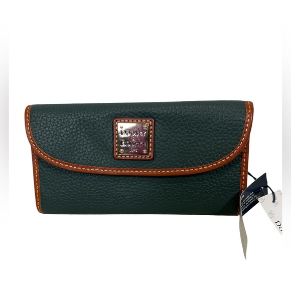 Dooney & Bourke Pebble Grain Leather Clutch Wallet Hunter Green  Color NWT - Picture 10 of 10
